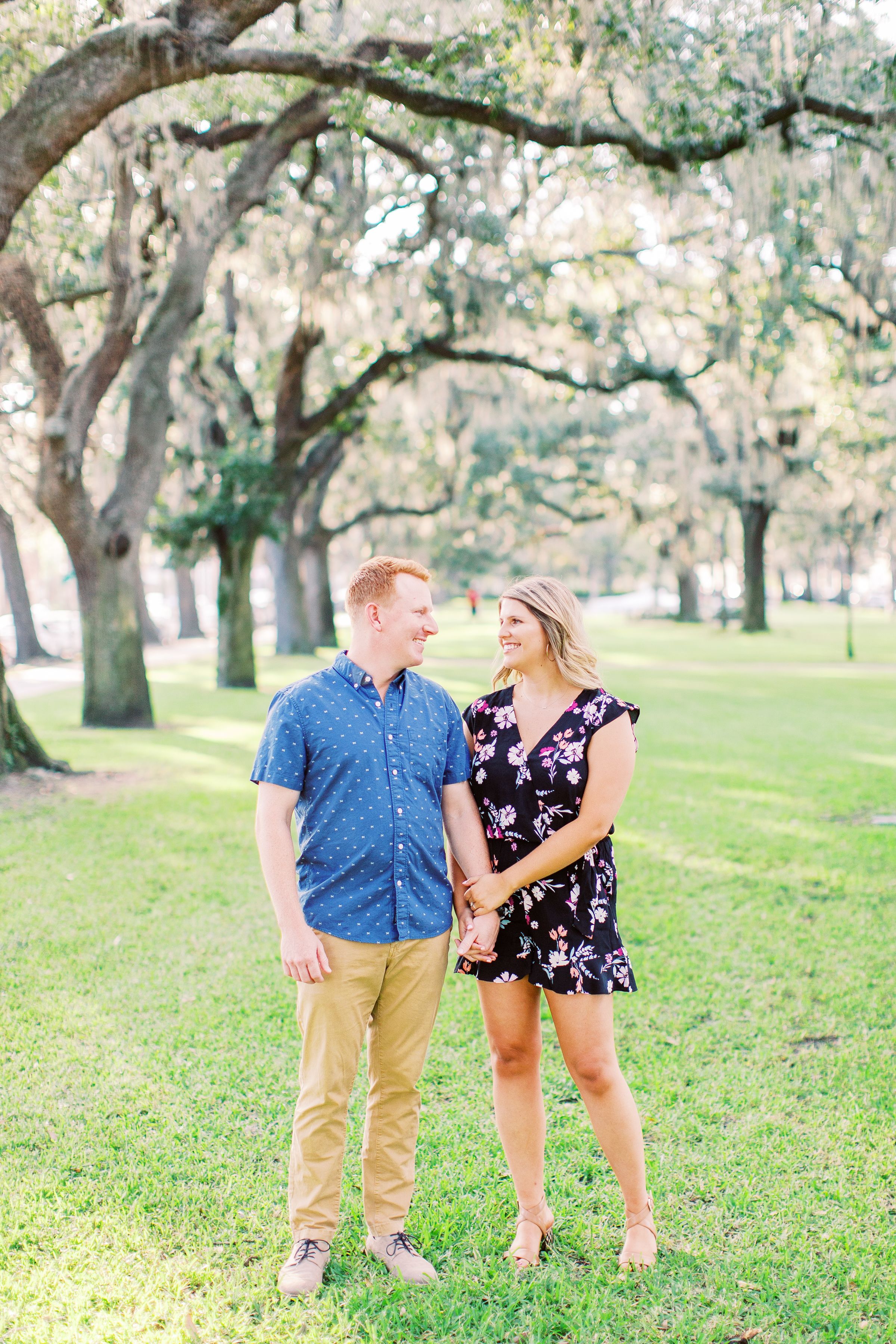 engagement session in emmett park of savannah, ga