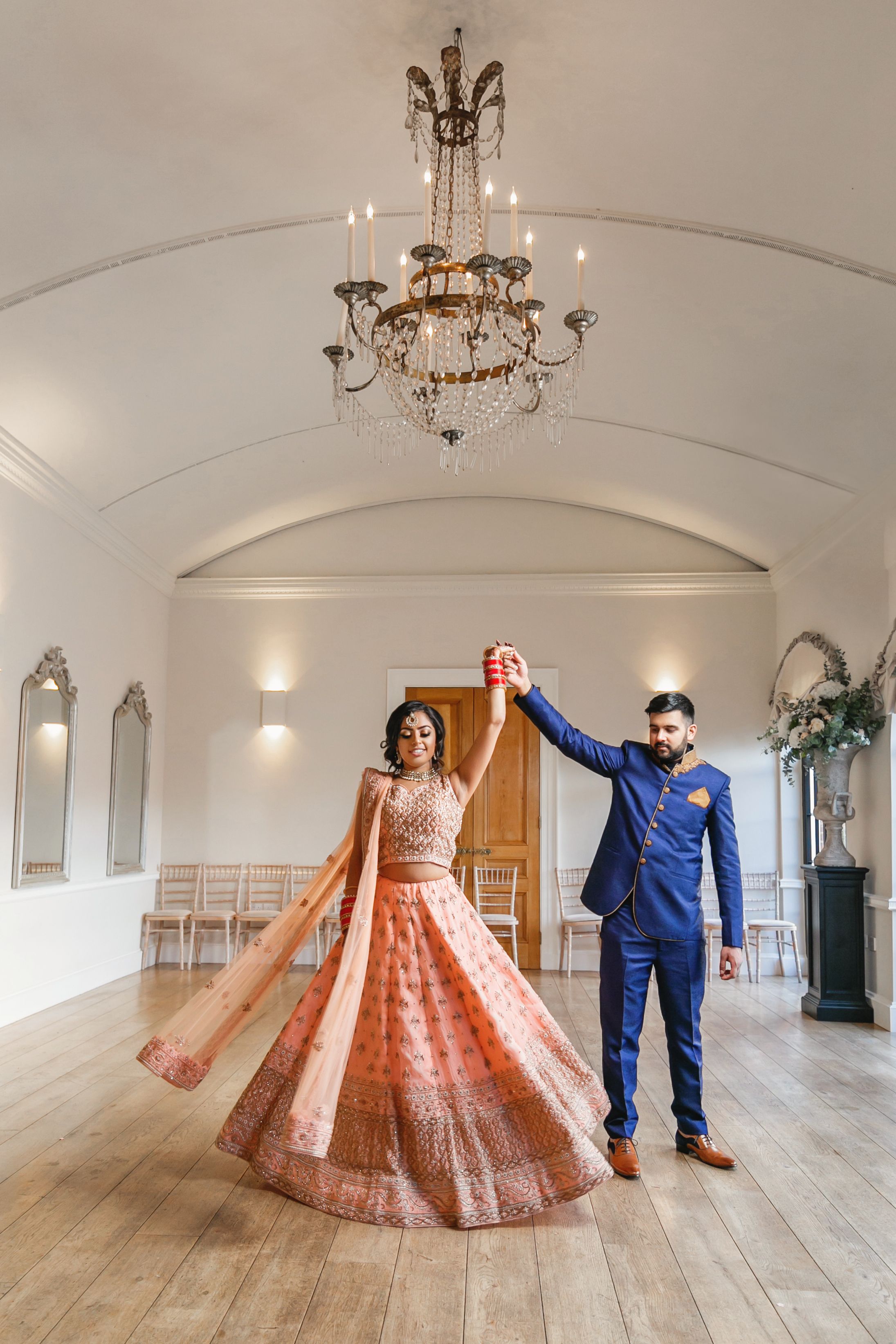 Asian bride and groom at Alrewas Hayes for an Indian Wedding. Sikh wedding photography. Birmingham and Derby