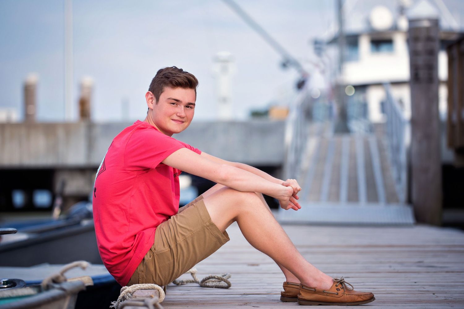 plymouth north high school senior portrait at plymouth town wharf by heidi harting photography