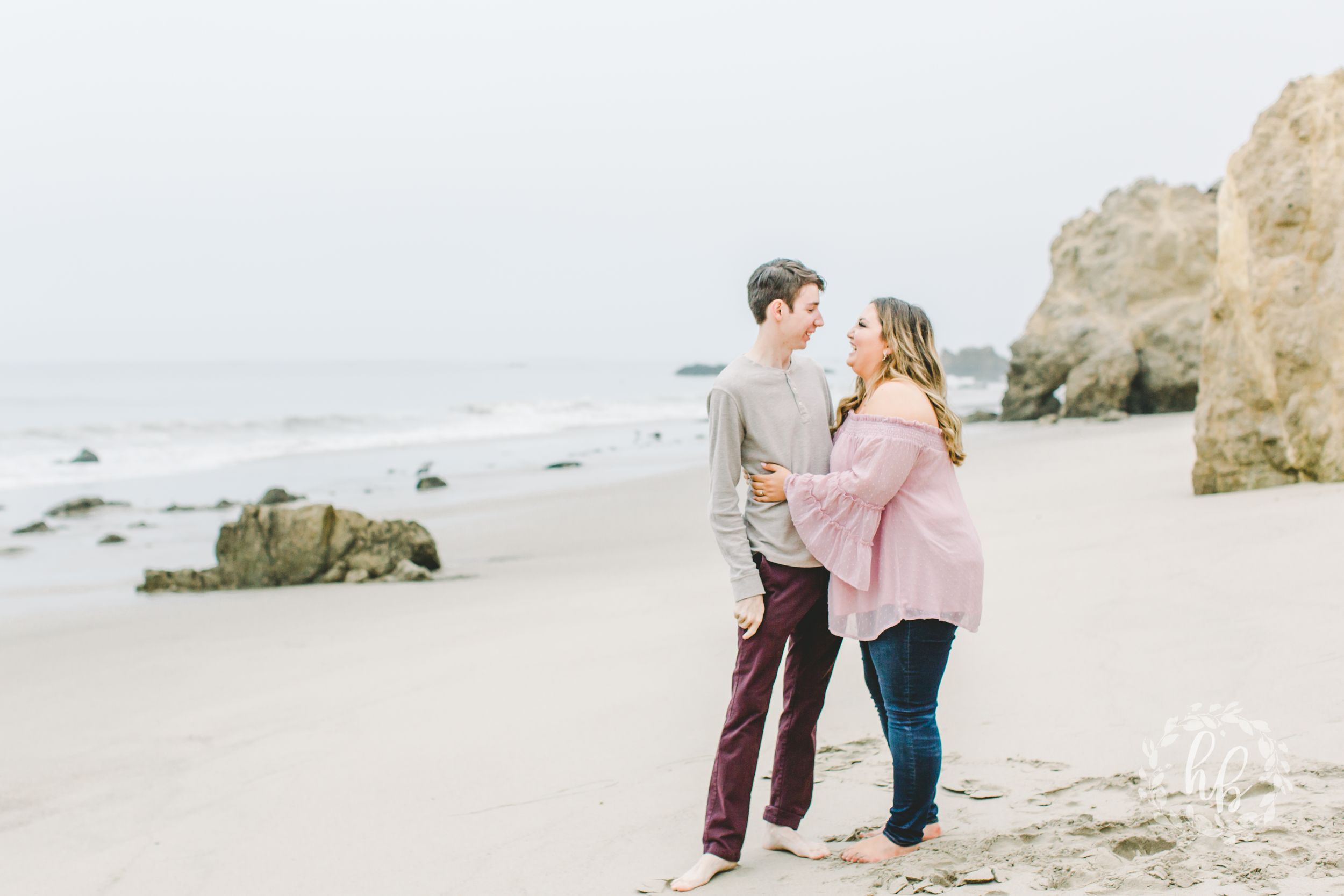 Malibu beach engagement photos