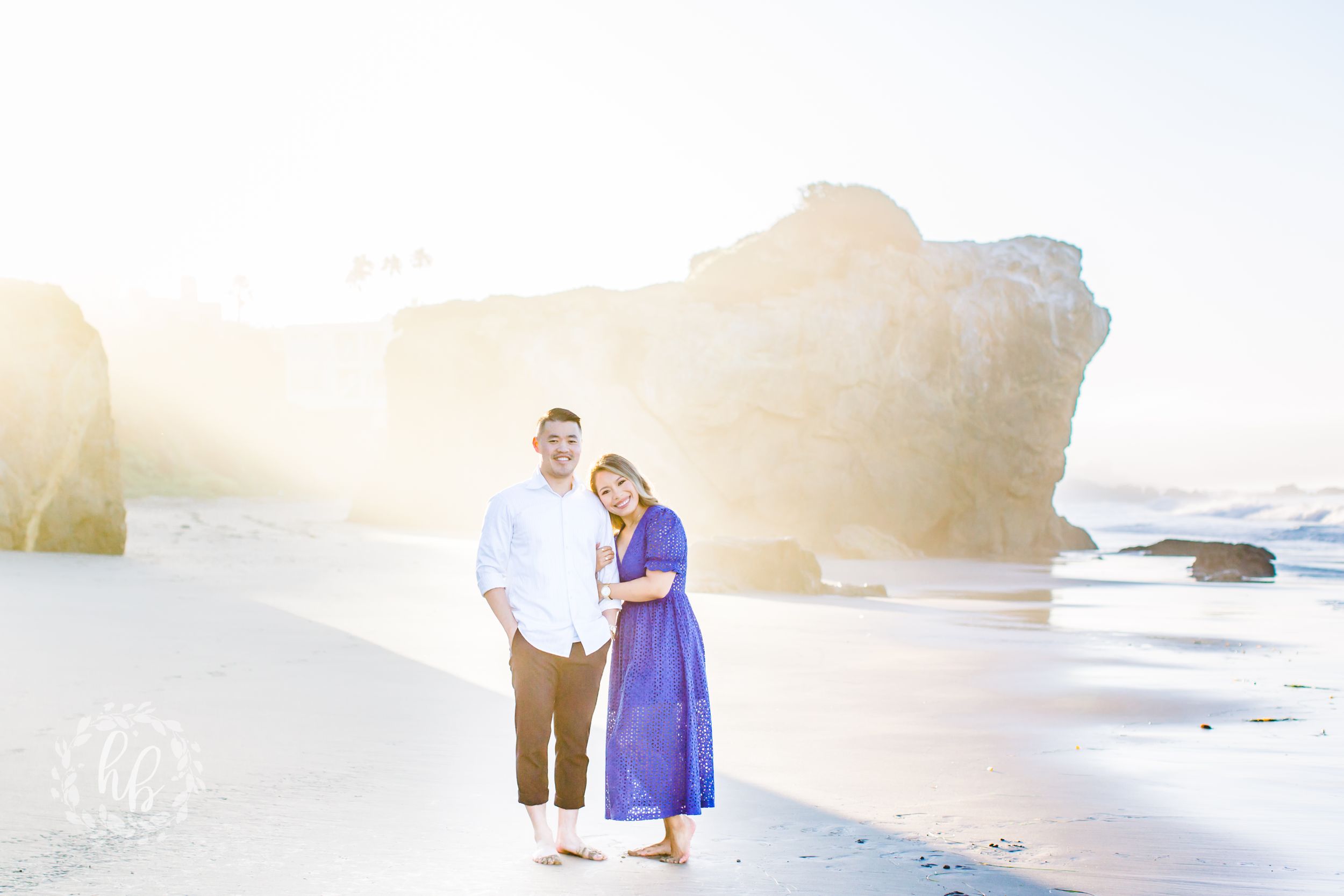 Malibu beach engagement photos