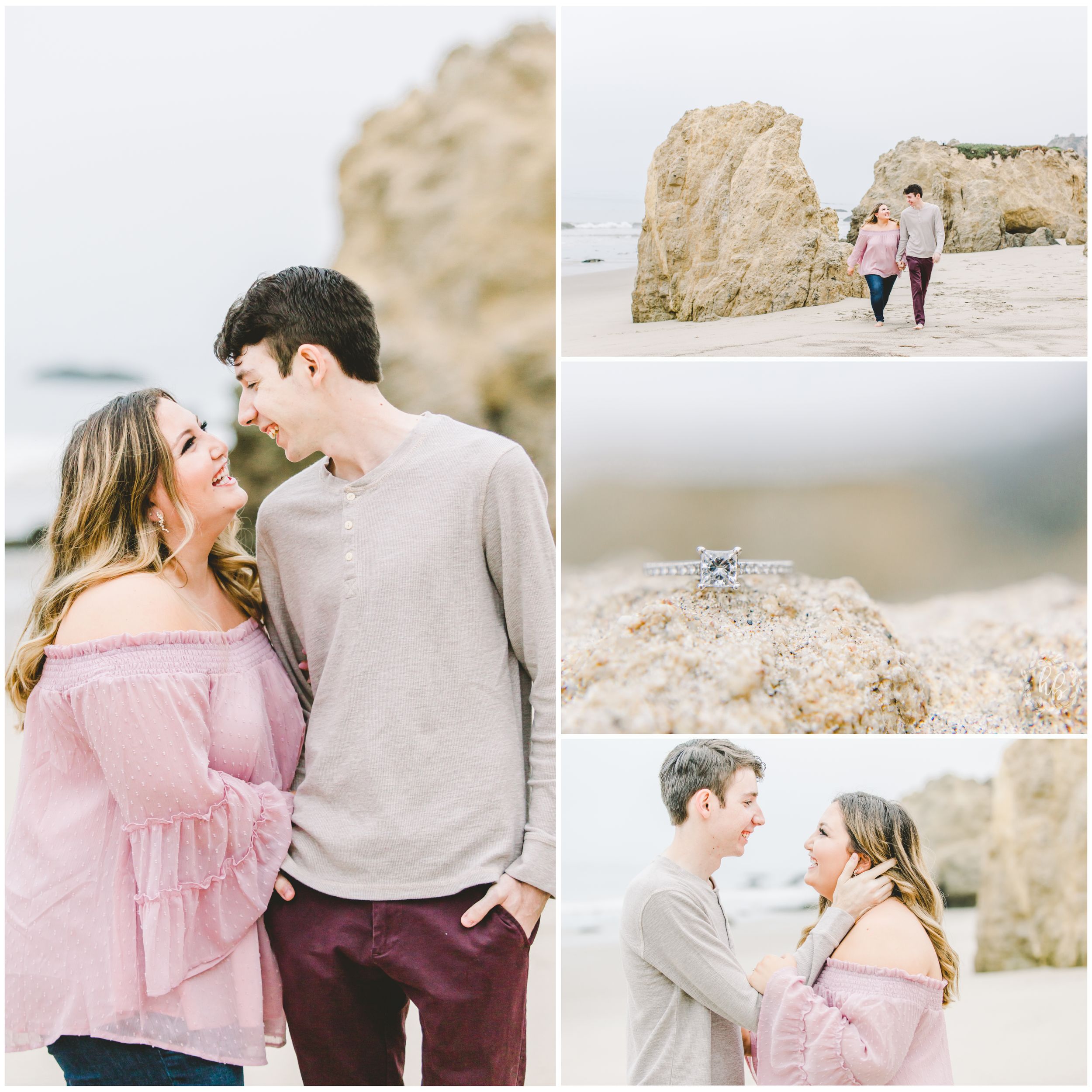 Malibu beach engagement photos