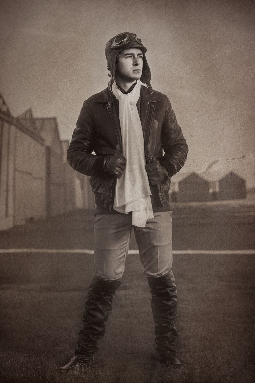 Stylized Photo Shoot of pre 1930's aviator