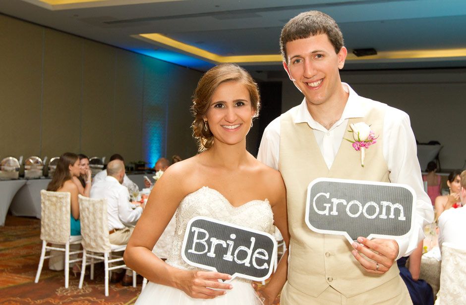 bride and groom at their wedding reception