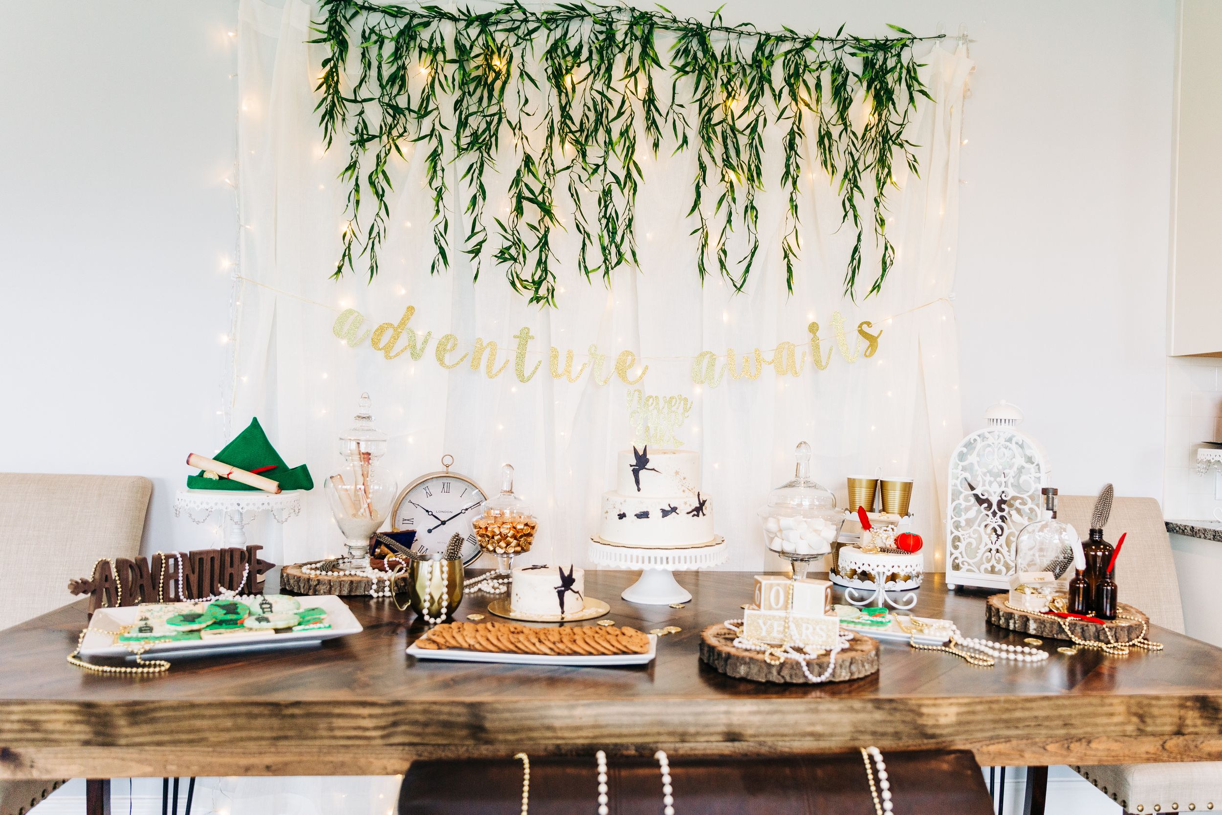 Peter Pan birthday party decor for first birthday