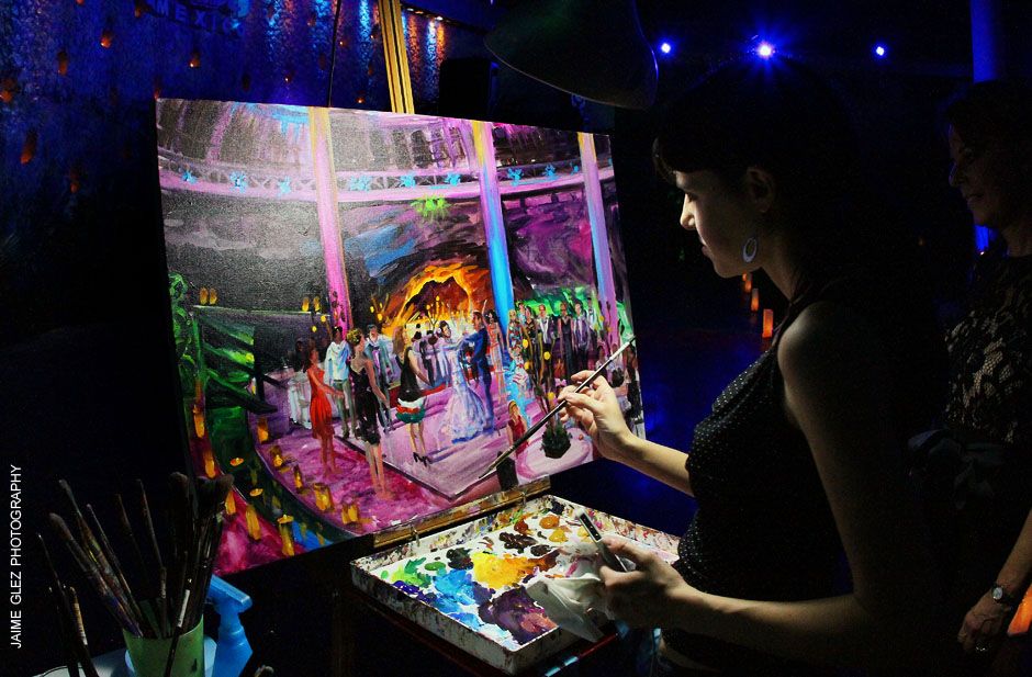 xcaret Restaurant La Isla event painting