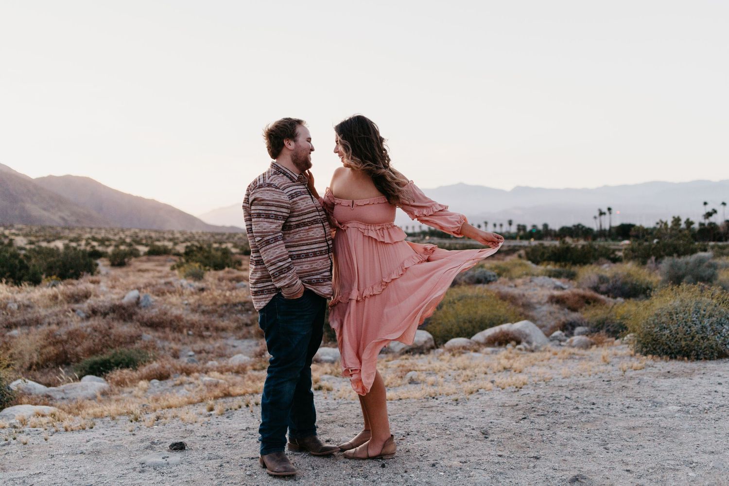 engagement session in desert palm springs california