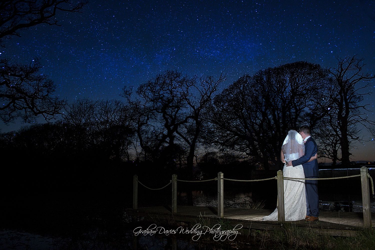 beautiful night sky at Old Walls Wedding