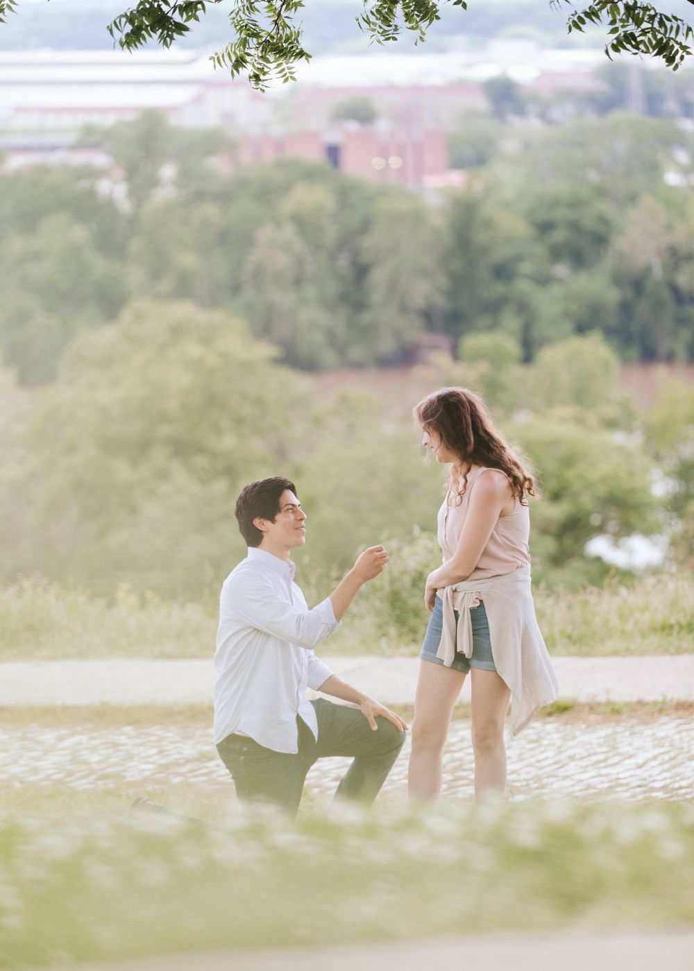 surprise engagement libby hill park Richmond Virginia couple lifestyle photography