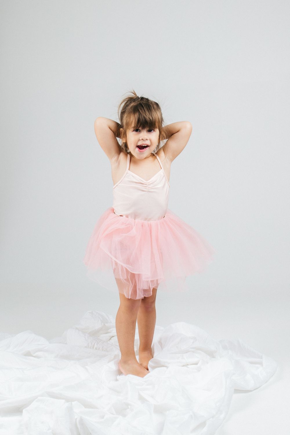 Meisje met roze tutu rokje