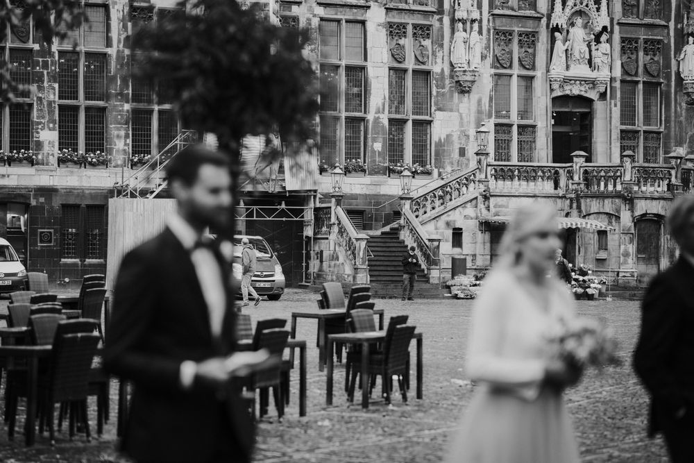 Weißer Saal Rathaus Aachen Trauung Hochzeit Hochzeitsfotograf herrundfrauk