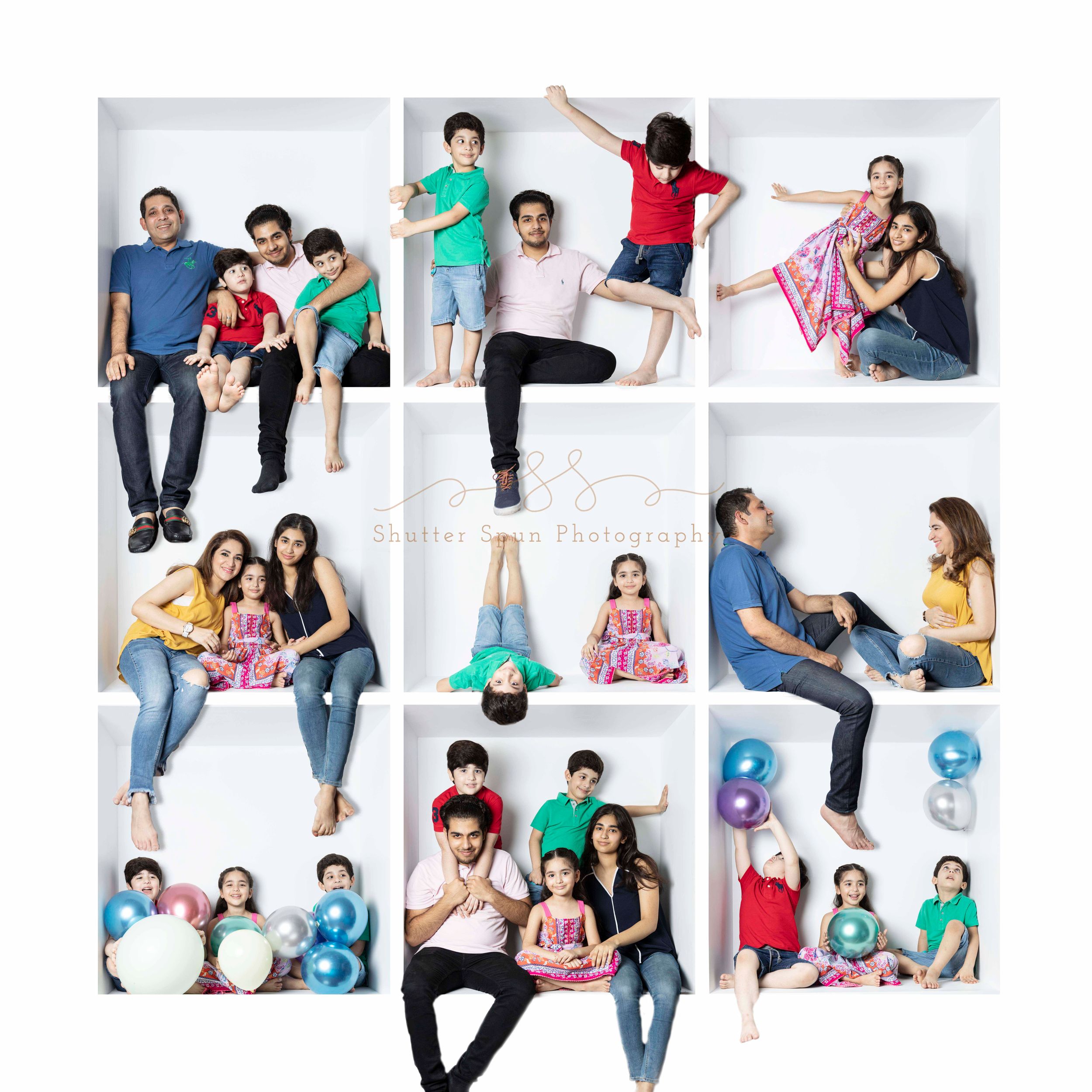 Family photoshoot inside a cube in Lahore
