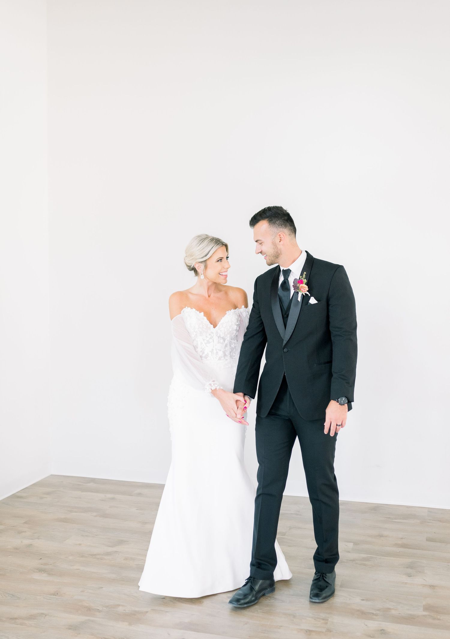 Light and airy 1868 Farmhouse Wedding in Boone, Iowa with Modern Dress bridal gown