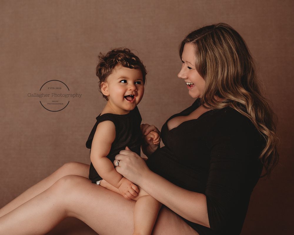 Intimate moment between mother and daughter during studio session