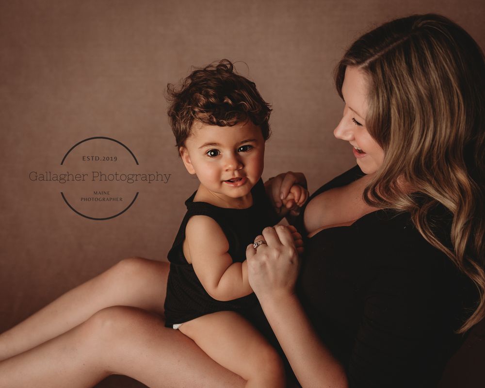 Intimate moment between mother and daughter during studio session