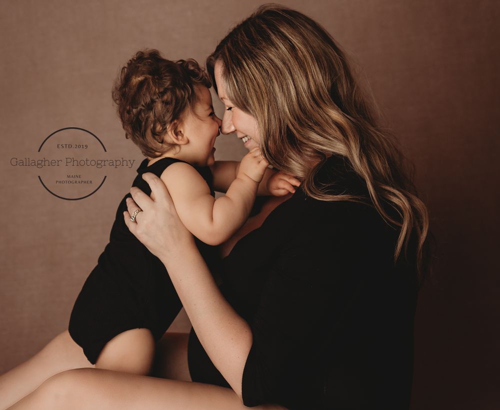 Intimate moment between mother and daughter during studio session