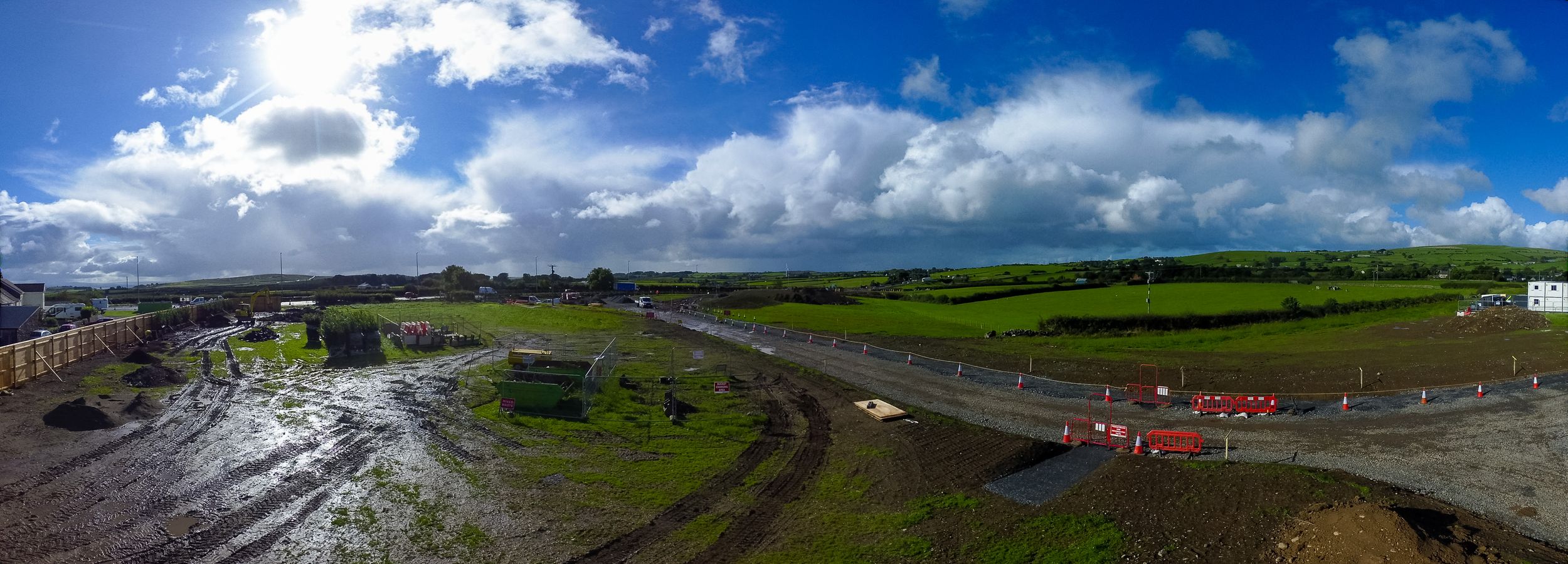 Time lapse view west cross a moor roundabout lake district