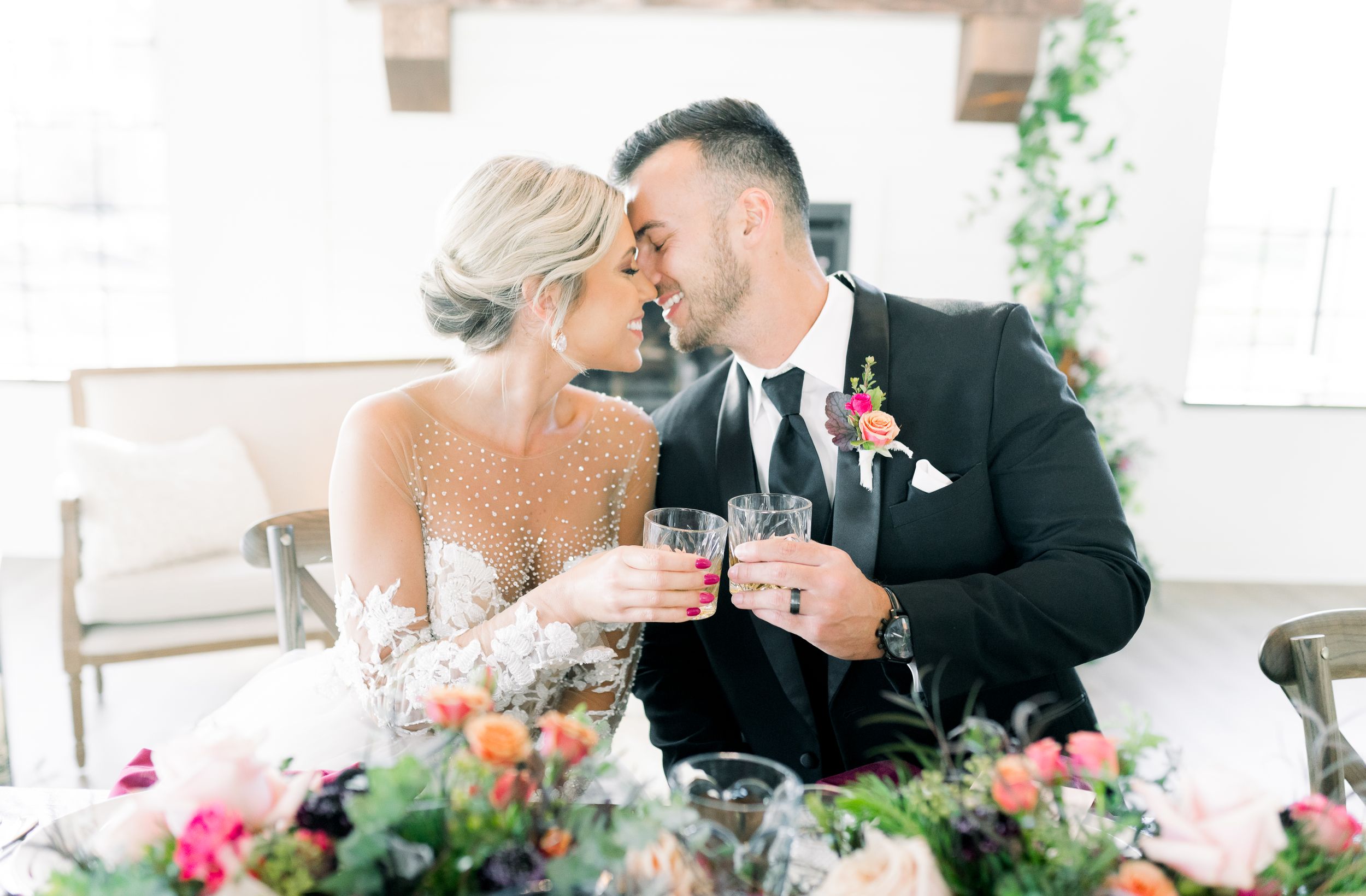 Light and airy 1868 Farmhouse Wedding in Boone, Iowa with Modern Dress gown