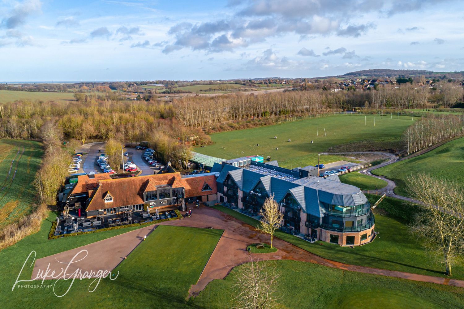 aerial drone photo of the cave hotel showing the whole venue