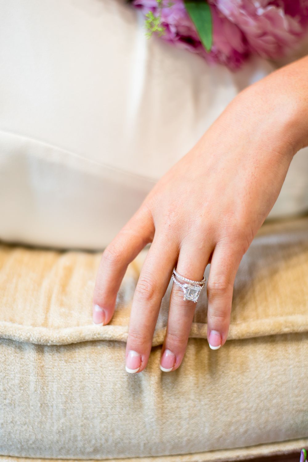 bride hand, wedding rings, Emerald cut, detail shot, wedding, Benison, Cincinnati OH