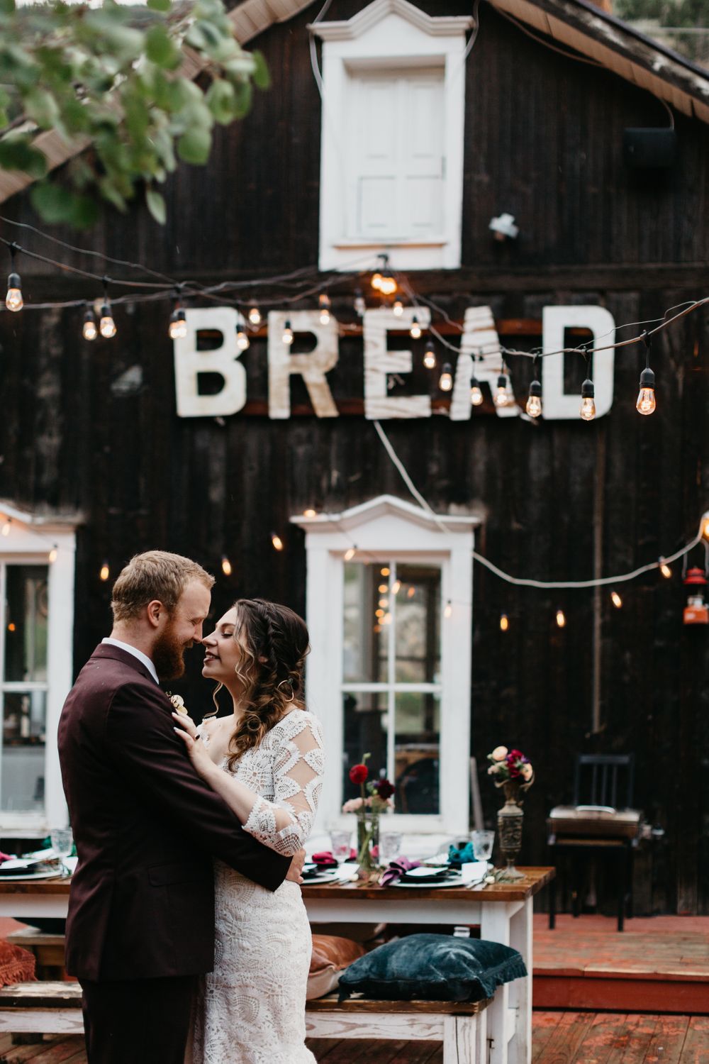 Twinkle lights Colorado Wedding