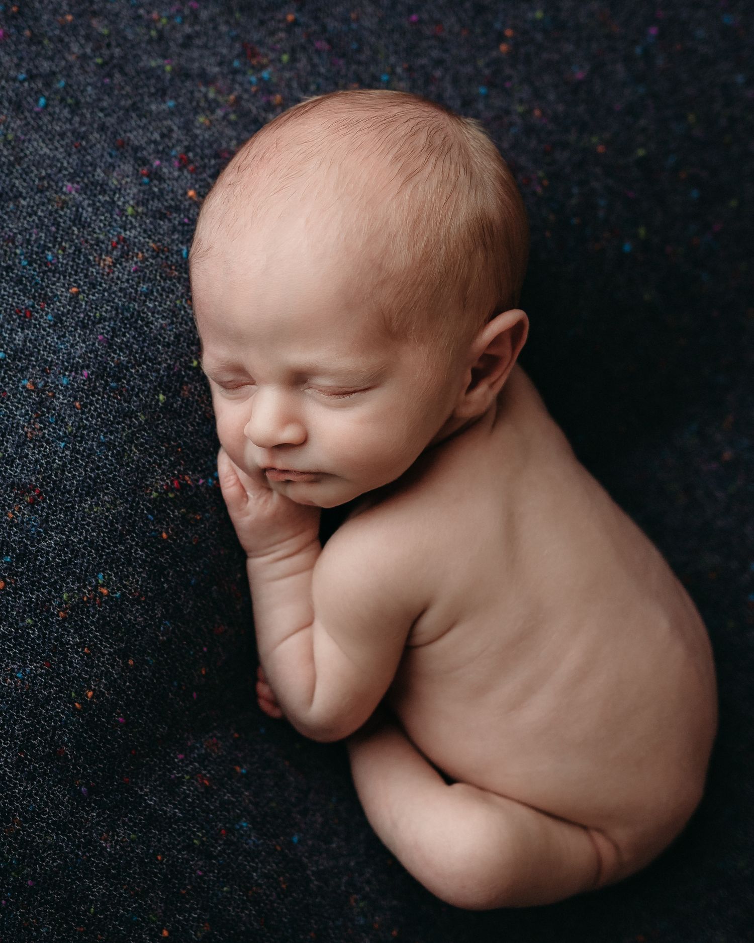 Naked baby poses in Gallagher Photography Newborn studio located in Vassalboro Maine