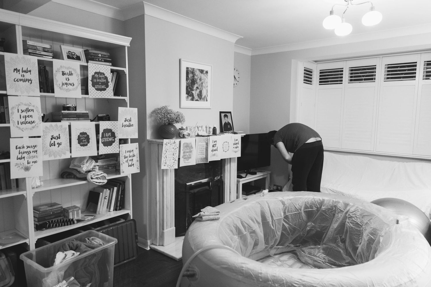 home birth living room