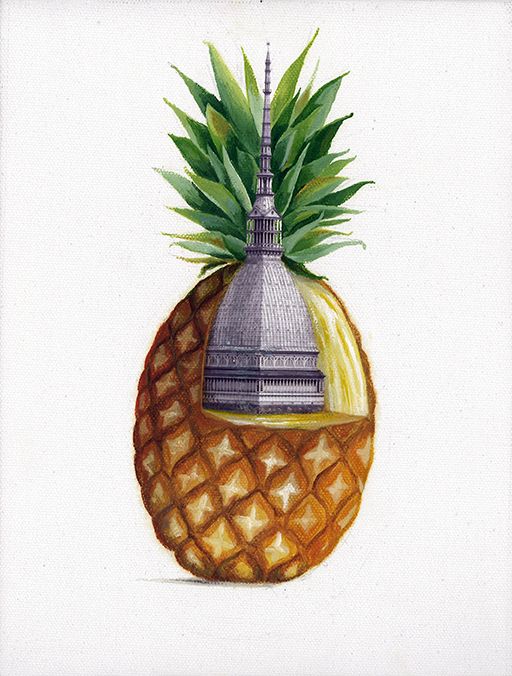 "Ananas - Mole" quadro ad olio su tela - vendita