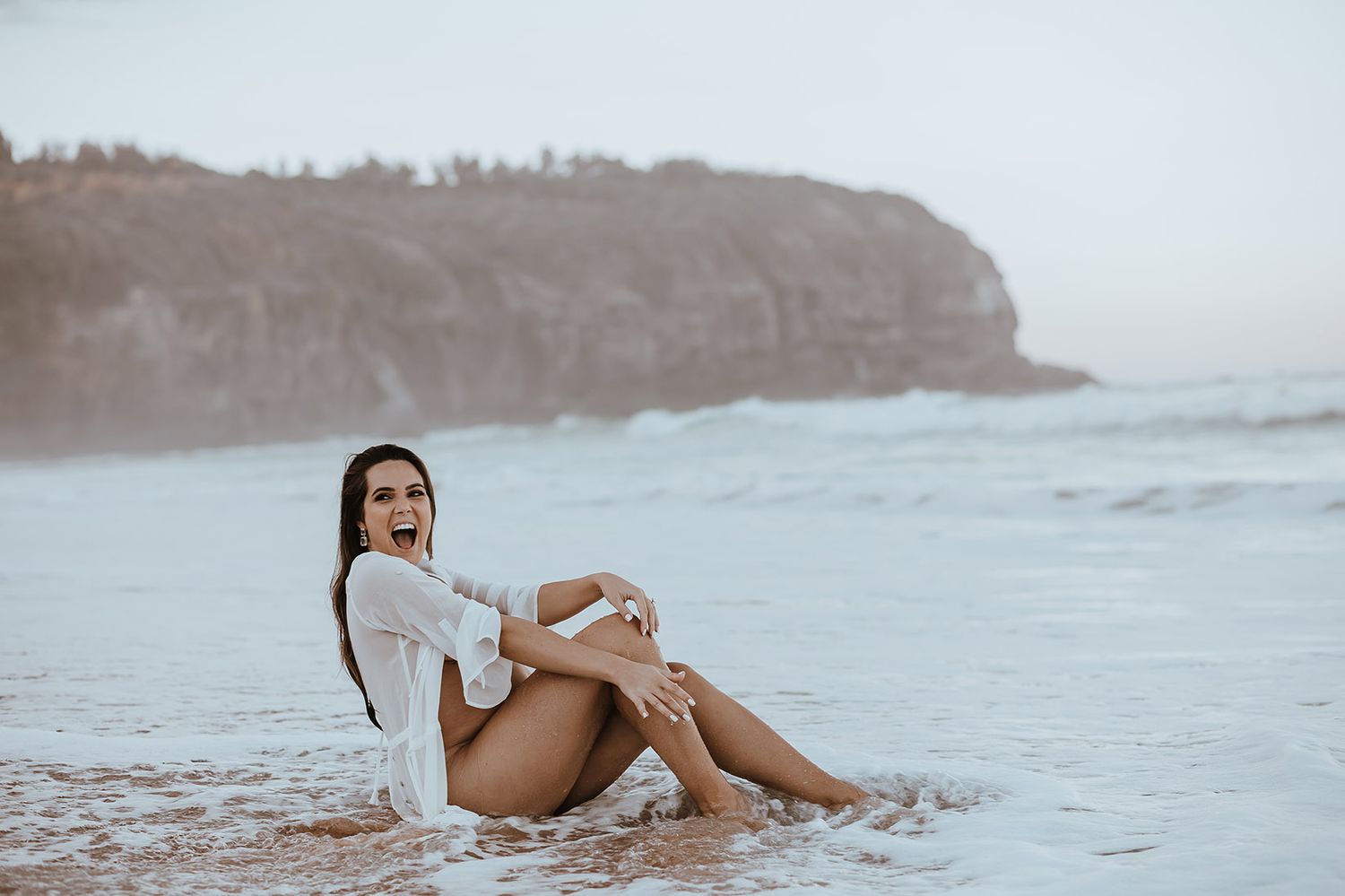 maternity photo session in the water
