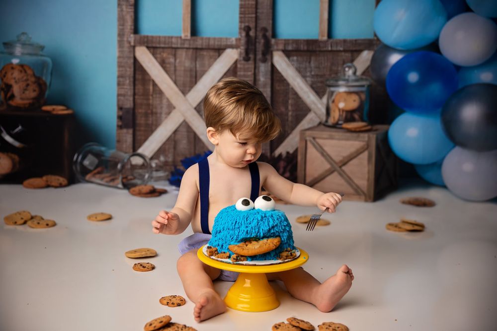 cookie monster cake smash