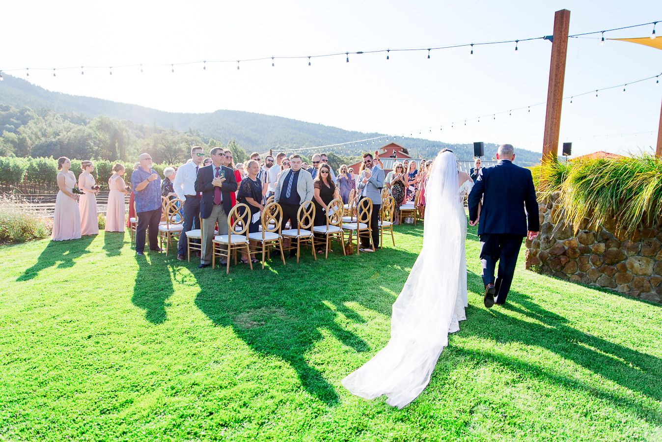 bride walking down the aisle at Pennyroyal Farm Wedding