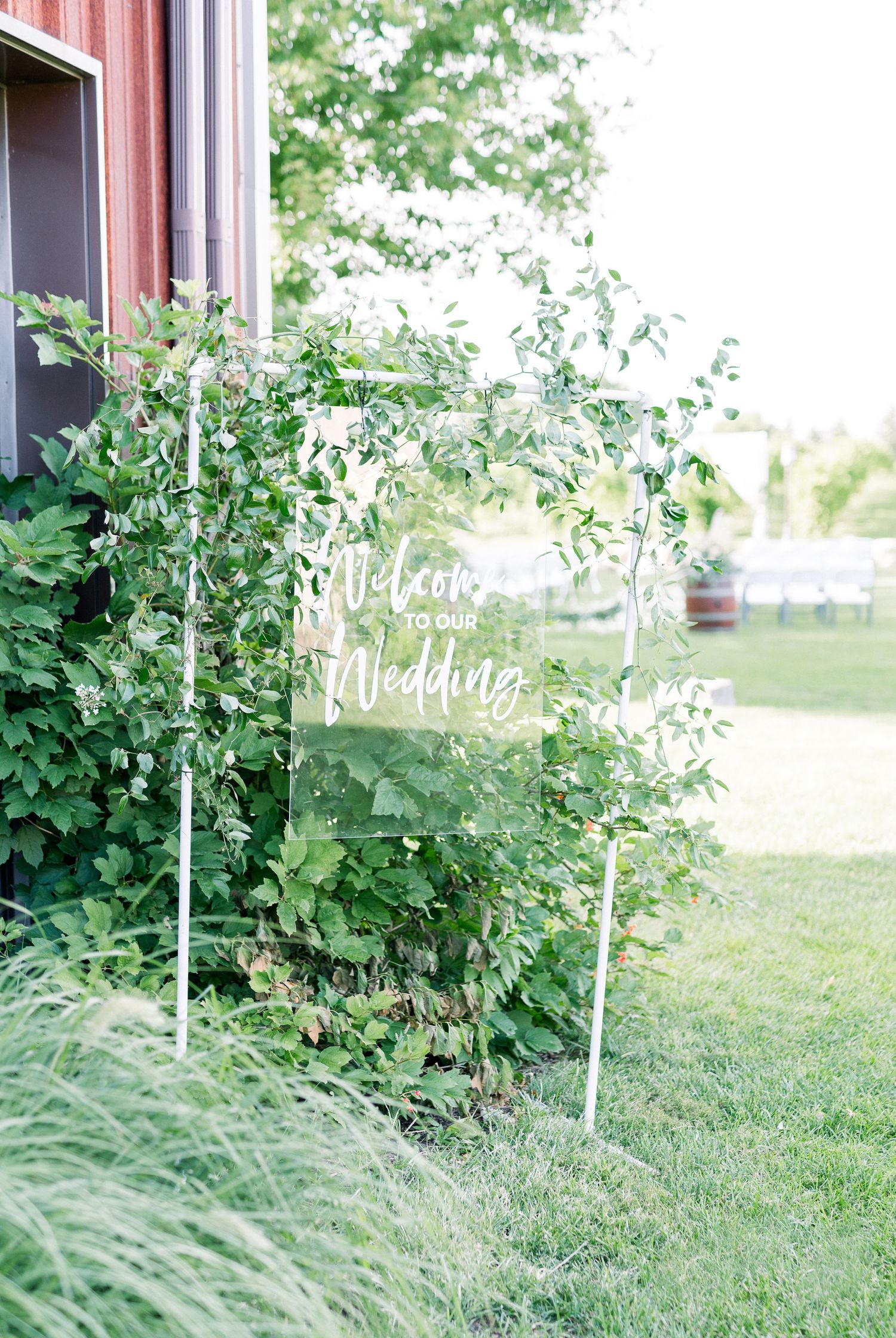 Vineyard photos with white willow events at Prairie Moon Winery wedding in Ames, Iowa