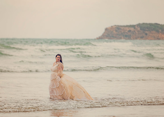 Our gorgeous vintage wedding gown being used in a Rock the Frock sessions at Ocean Grove in Victoria.