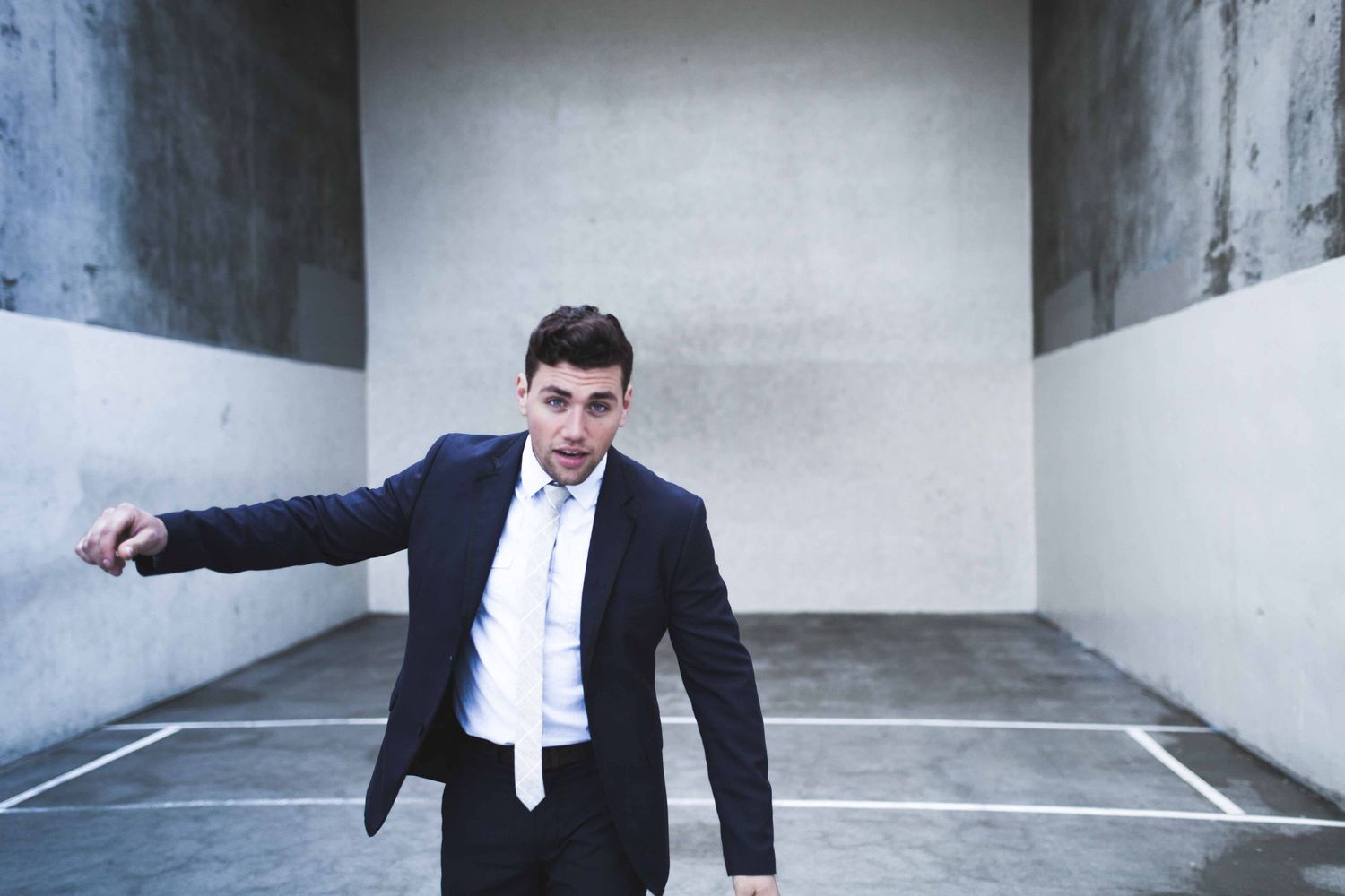Actor Christian James Suit Men's Fashion Trends Handball Court Venice Beach Interview Magazine