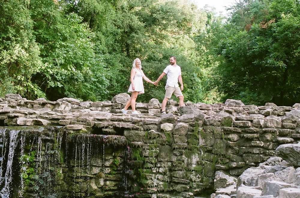 Elizabeth Couch Photography Prairie creek engagement photos waterfall