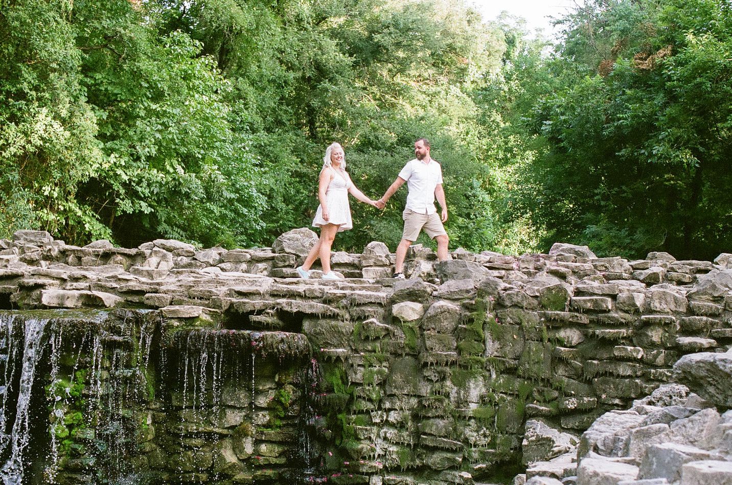 Elizabeth Couch Photography Prairie creek engagement photos waterfall
