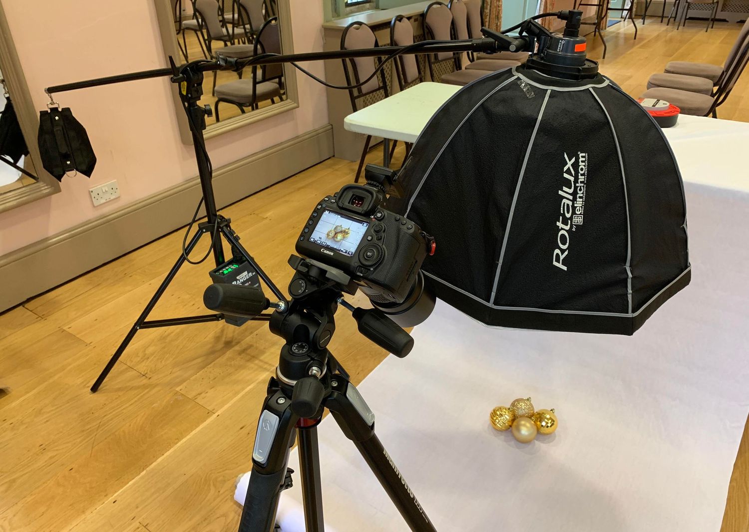 Behind the scenes photo of product photography studio by Danny Loo