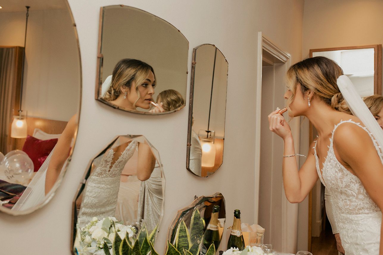 Bridal preparation photos at Bingham Riverhouse, Richmond London