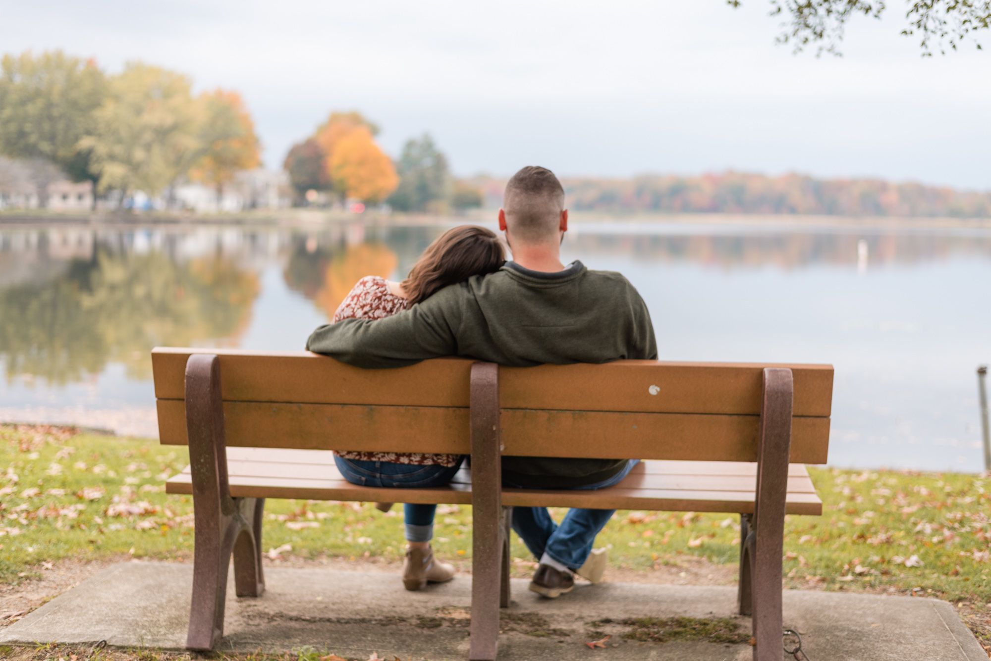 Fall engagement at Edinboro Lake, Erie Pennsylvania