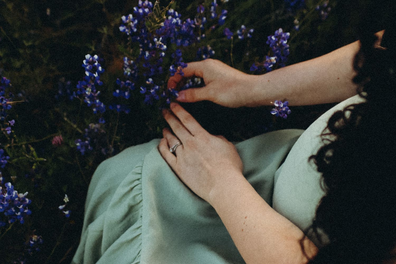 pregnancy photos in flower field