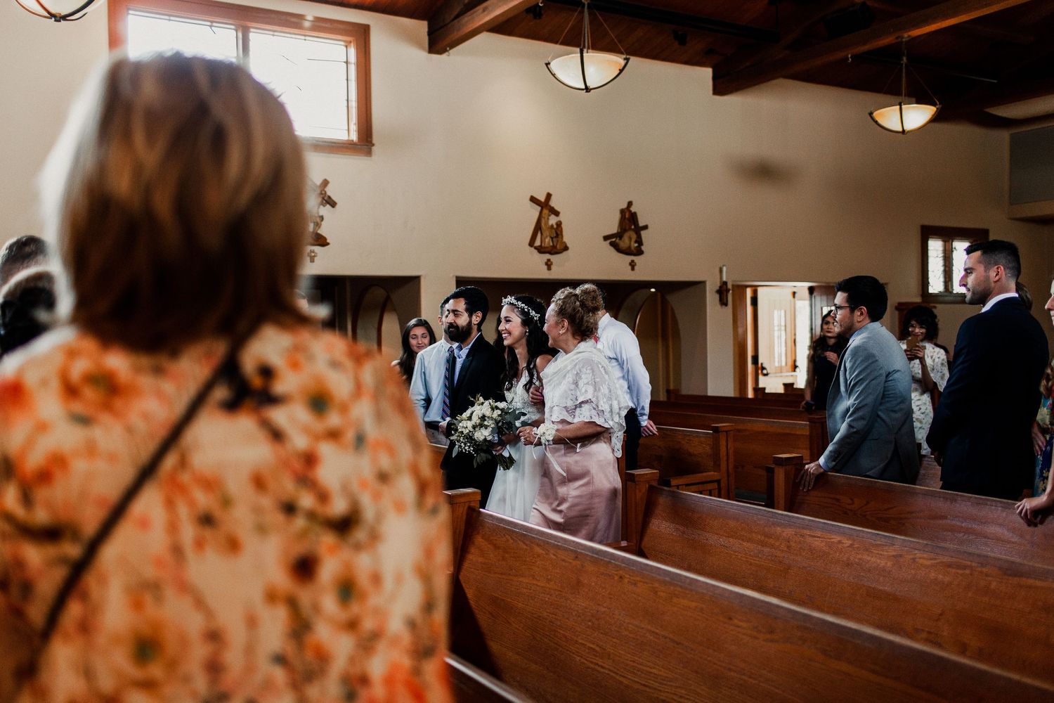 Bride walking down aisle wedding
