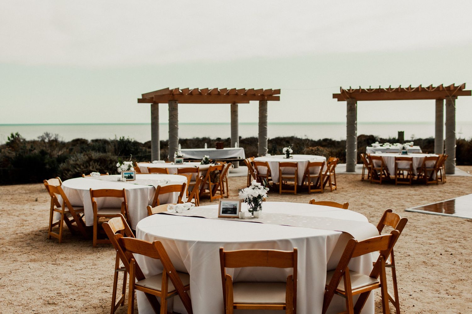 table decoration setup at crystal cove picnic area