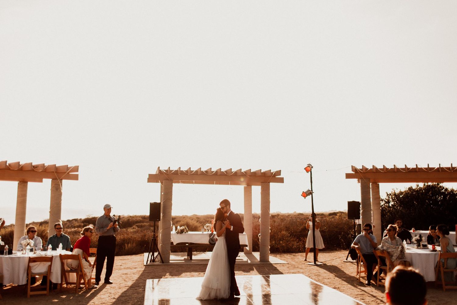 first dance on dance floor in picnic area crystal cove