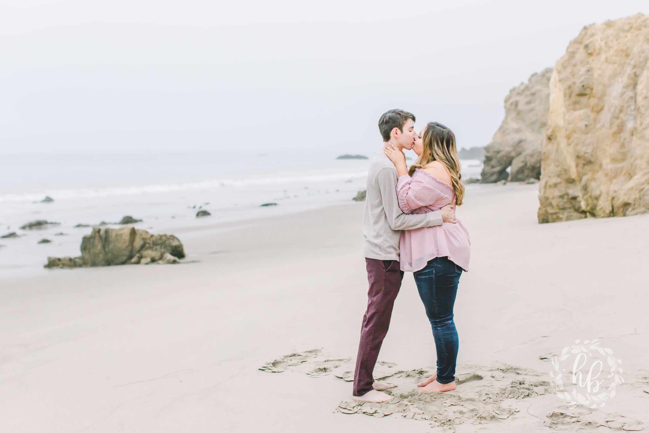 Malibu beach engagement photos