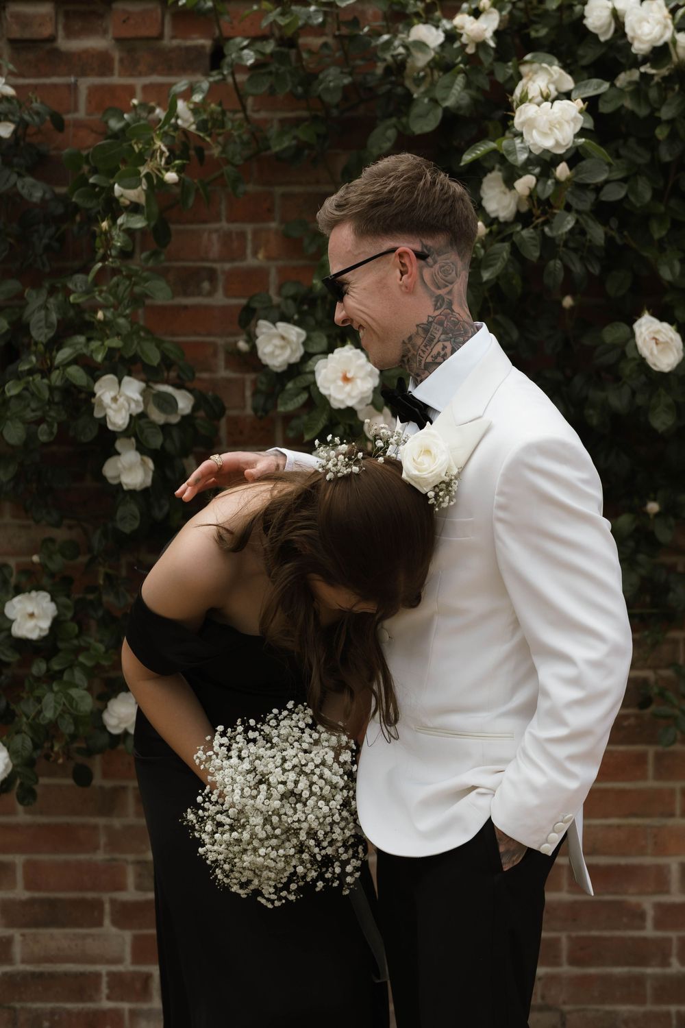 groom and daughter laugh in photo at Primrose Hill farm Wedding- Photo by Primrose Hill Farm Wedding Photographer, Olivia J Morgan