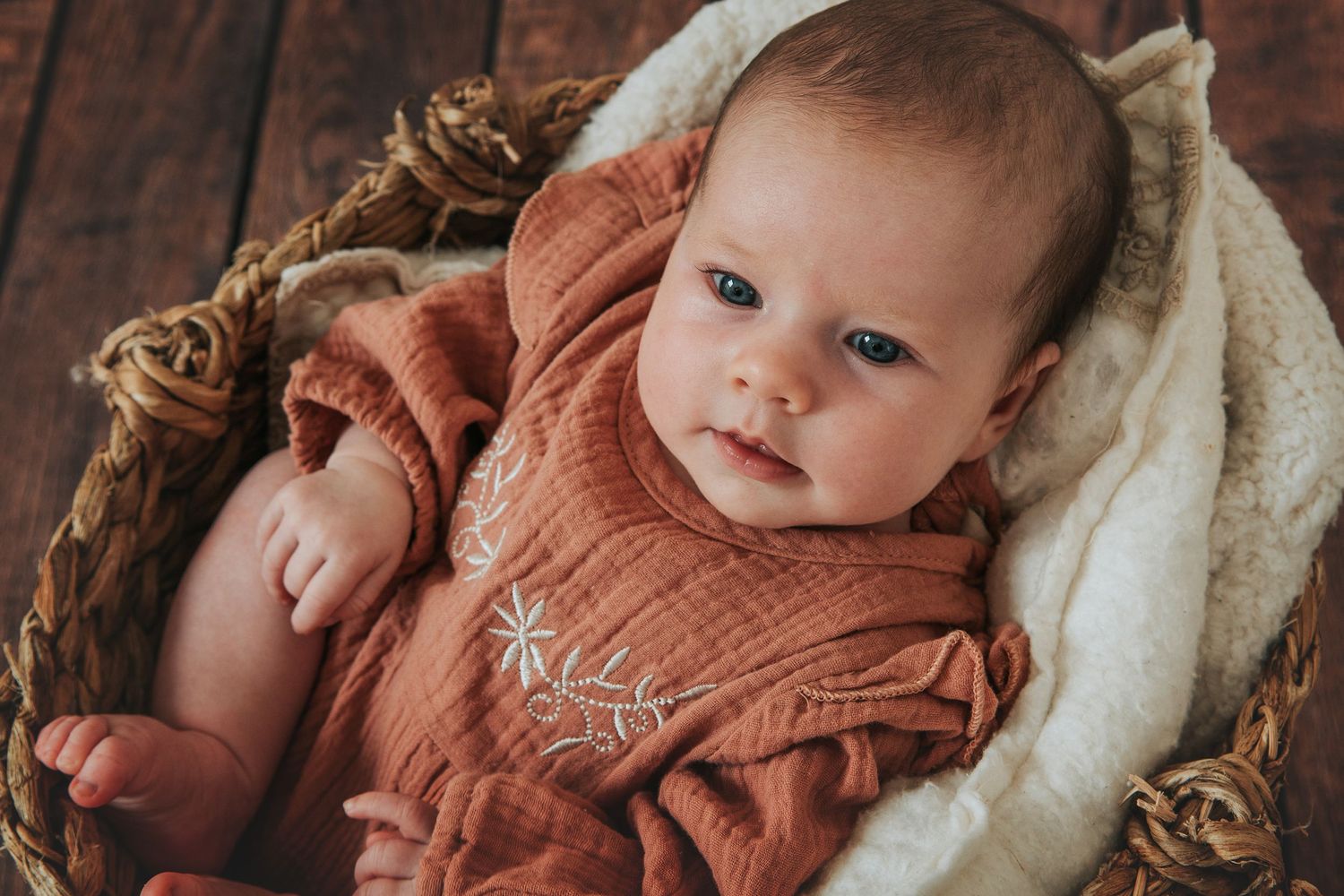 Rustic boho baby photo by Melanie Barnfield Photography
