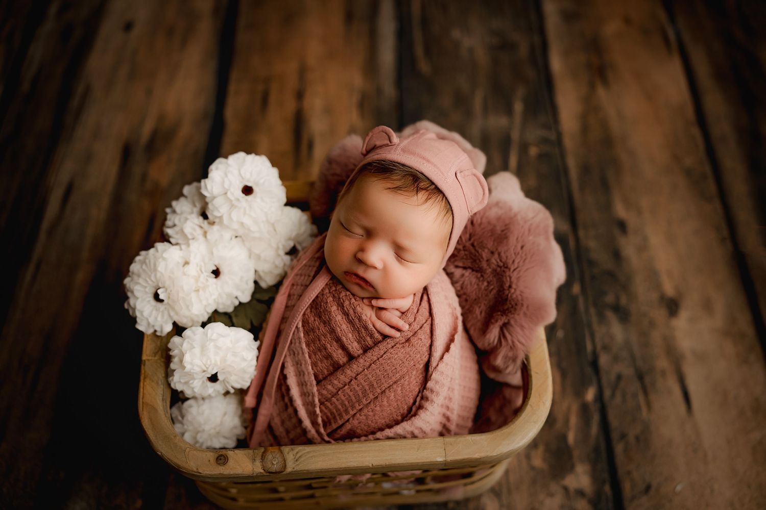 Studio newborn portrait by Fairbanks Alaska Photographer Applegum Photography