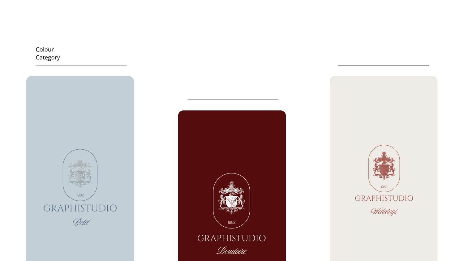 Three minimalist luxury hotel cards in blue, burgundy and cream colors featuring elegant hotel logo designs.