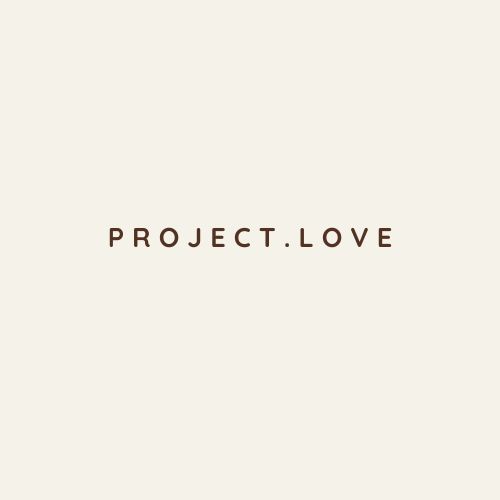The text 'PROJECT.LOVE' appears in a minimal design against a light neutral background.