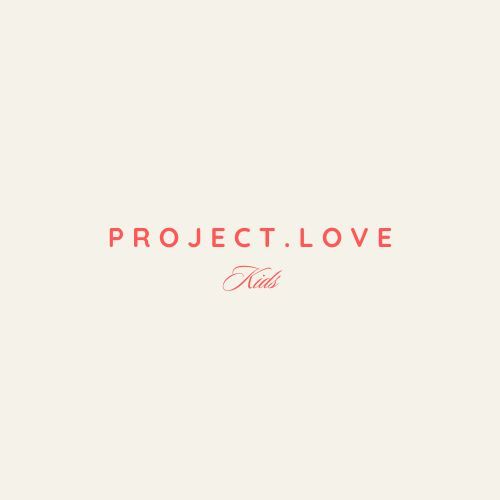 Simple minimalist album cover with red text reading 'PROJECT.LOVE Kids' on an off-white background.